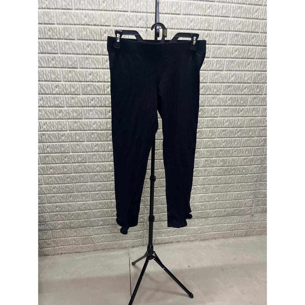 Old Navy Black Ankle Leggings with Bow Knot Hem Detail Womens Medium Petite